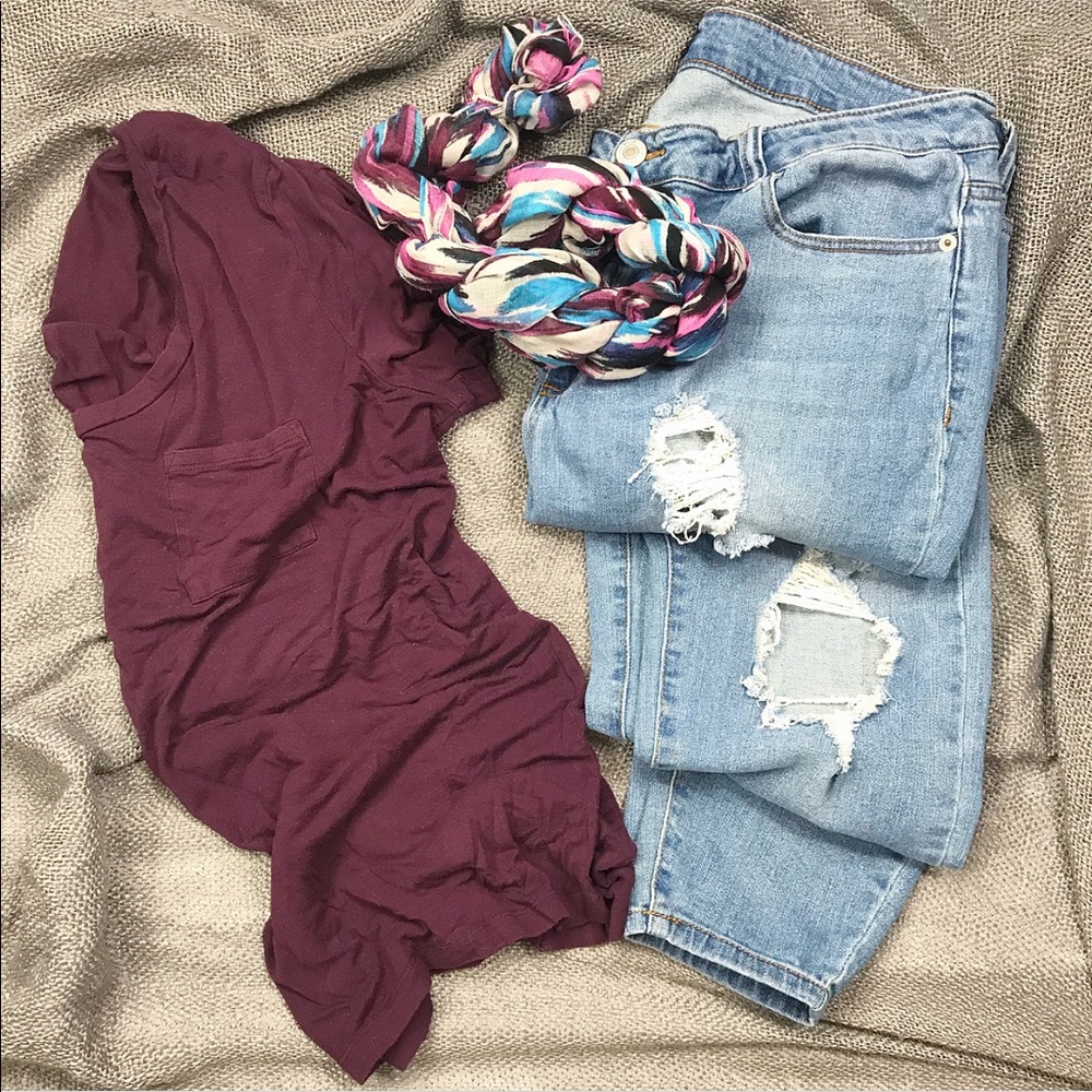 ❌SOLD❌Purple Banana Republic Casual Crew Neck Top